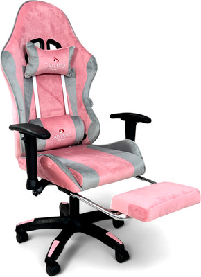 Кресло геймерское Calviano Вибромассажное 1585 (серый/розовый)