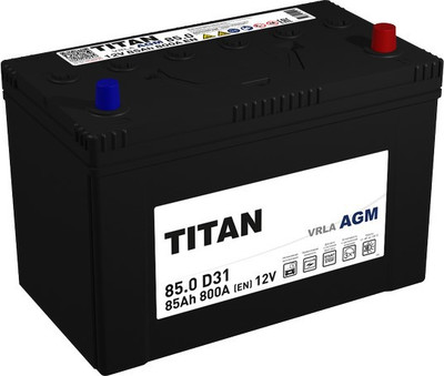 Автомобильный аккумулятор TITAN AGM D31 800A R+ (85 А/ч)
