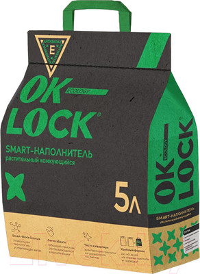 Наполнитель для туалета Ok-Lock Натуральный комкующийся (2.15кг/5л)