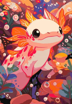 Картина по номерам Red Panda Милашка аксолотль p56074