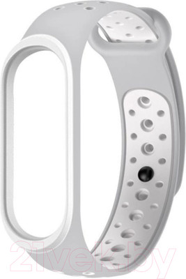 Ремешок для фитнес-трекера Case Nike для Mi Band 3/4 (серый/белый)