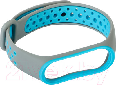 Ремешок для фитнес-трекера Case Nike для Mi Band 3/4 (серый/голубой)