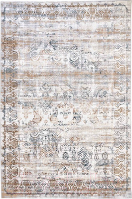 Ковер Radjab Carpet Бьянка Прямоугольник D008A / 7601RK-B (2x2.9, Cream Shirink/Blue Fdy)