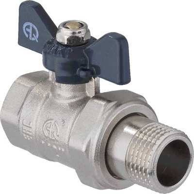 Шаровой кран Aqualink Со сгоном прямой 1 U B гайка-штуцер бабочка / СС01462