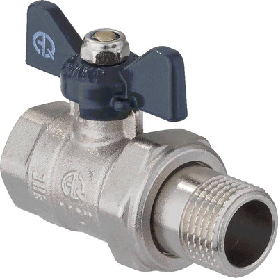 Шаровой кран Aqualink Со сгоном прямой 3/4 U B гайка-штуцер бабочка / СС01168