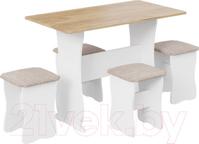 Обеденная группа ТриЯ Тип 1 МФ-101.006 (дуб крафт золотой/иск. замша Latte)