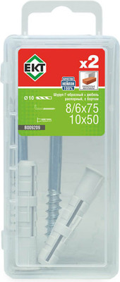 Дюбель распорный ЕКТ Г-образный 8/6х75 / B009209 (2шт)