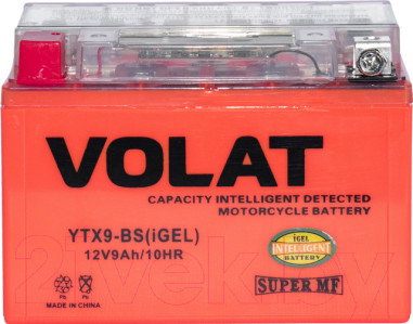 Мотоаккумулятор VOLAT YTX9-BS iGEL L+ (9 А/ч)