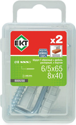 Дюбель распорный ЕКТ Г-образный 6/5х65 / B009208 (2шт)