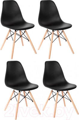 Набор стульев Mio Tesoro Бари SC-001 (4шт, черный/дерево)