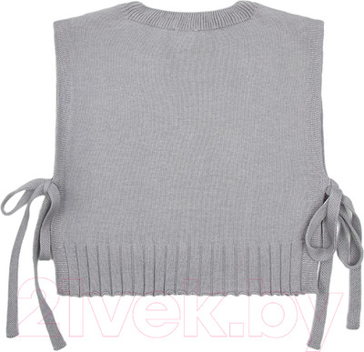 Жилет детский Amarobaby Bow / AB-OD24-KNIT10B/11-128 (серый, р.128)