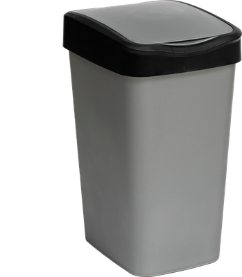 Мусорное ведро Violet Tandem / 841058 (10л, серый металлик/черный)