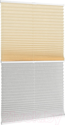 Штора-плиссе Delfa Basic Crush СПШ-35501/3504 Plain Transparent (34x160, ваниль/белый)