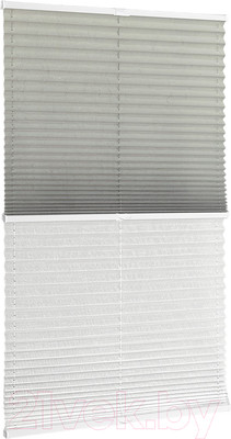 Штора-плиссе Delfa Basic Crush СПШ-35202/3504 Plain Transparent (34x160, серый/белый)