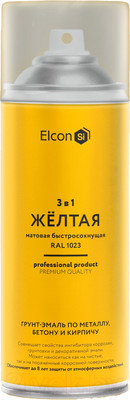 Грунт-эмаль Elcon По ржавчине 3в1 (520мл, матовый желтый)
