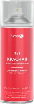 Грунт-эмаль Elcon По ржавчине 3в1 (520мл, матовый красный)
