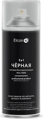 Грунт-эмаль Elcon По ржавчине 3в1 (520мл, матовый черный)