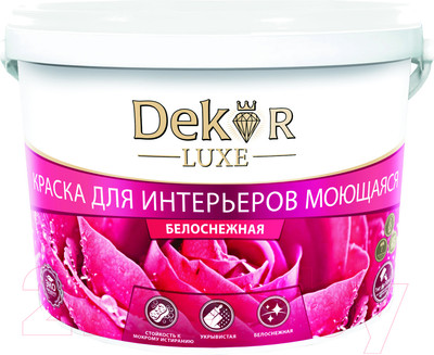 Краска Dekor ВД-АК 216 моющаяся для интерьера (25кг, белоснежный)