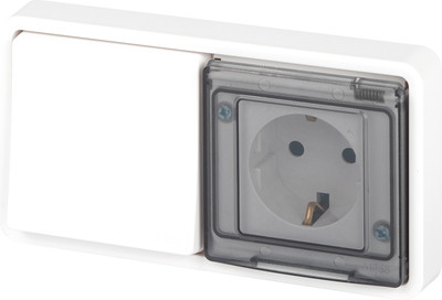 Блок выключатель+розетка ЭРА Эксперт 11-7521-01 / Б0063261 (белый)