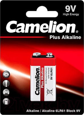Батарейка Camelion 6LR61-BP1 12/192/9600 