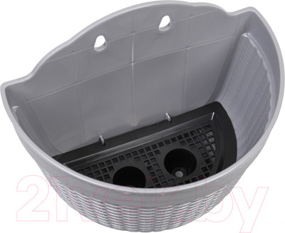 Кашпо BOTANICA Rattan (25x15x16.5см, серый)