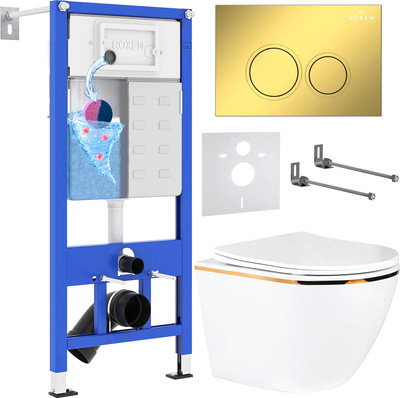 Унитаз подвесной с инсталляцией Roxen StounFix Dual Fresh 968092