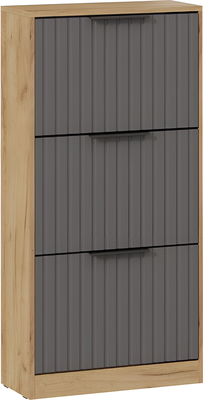 Тумба для обуви ТриЯ Хилтон (дуб крафт золотой/графит матовый)