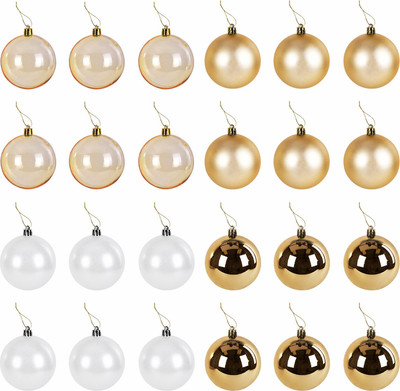 Набор шаров новогодних Золотая сказка Eden Colors / 591976 (24шт, золотистый/жемчужный)