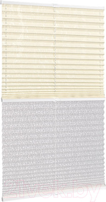 Штора-плиссе Delfa Walnut СПШ-3402/3504 Plain Transparent (43x160, кремовый/белый)