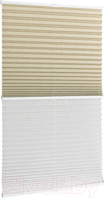 Штора-плиссе Delfa Walnut СПШ-3405/3504 Plain Transparent (43x160, бежевый/белый)