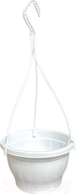 Набор вазонов GreenTerra С подвесом 21/13см 2.5л (5шт, белый)