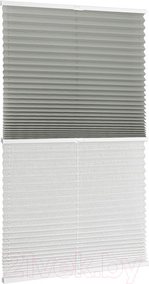 Штора-плиссе Delfa Basic Uni СПШ-3111/3504 Plain Transparent (34x160, серый/белый)