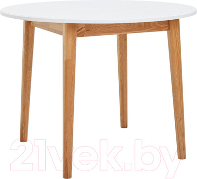 Обеденный стол Белдревизделие Гаспар 100x100x75 дубовый (белый/Р 43)