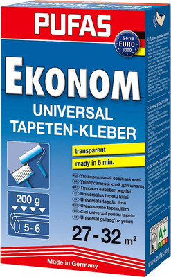 Клей для обоев Pufas Эконом Euro 3000 универсальный (200г)