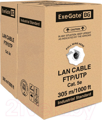 Кабель ExeGate UTP4-C5e-CCA-S24-IN-PVC-GY-305 / EX138965RUS