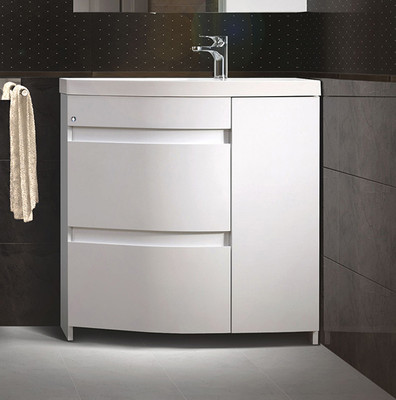 Тумба под умывальник Belux Токио Н 80-02 (1, белый глянцевый,левый)