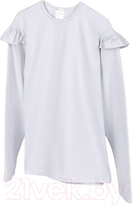 Лонгслив детский Amarobaby Ruffle / AB-OD24-R44/00-128 (белый, р.128)