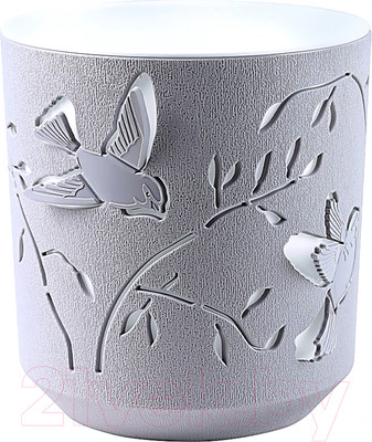 Кашпо La Decoro Колибри КШ-4648 (1.25л, серый жемчуг/белый)