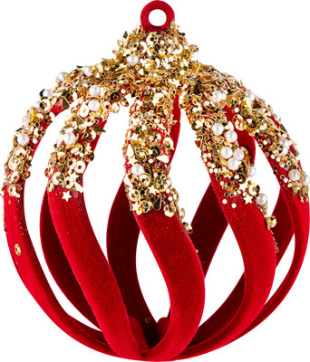 Шар новогодний Волшебная страна Бархат красный SYQB4-0123054 / 106351