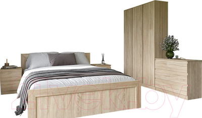 Комплект мебели для спальни Евва Турин №1 (дуб сонома)