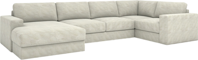 Диван П-образный Rivalli Дискавери + оттоманка левая + угловая секция + кресло секц. (Lamas Bone)