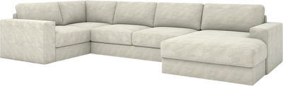 Диван П-образный Rivalli Дискавери + оттоманка правая + угловая секция + кресло секц. (Lamas Bone)