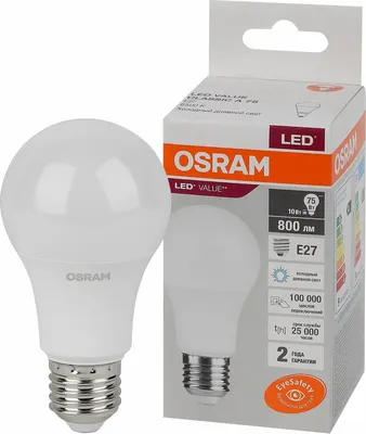Лампа Osram LED Value LVCLP75 10SW/865 10Вт E27 230В / 4058075579958