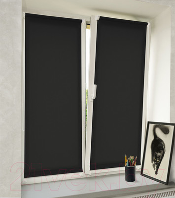 Рулонная штора Delfa Сантайм Лен СРШ-01 МД2681 (68x170, черный)