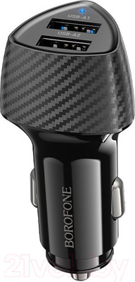 Адаптер питания автомобильный Borofone BZ31A (черный)