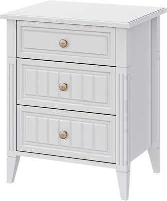 Прикроватная тумба Bravo Мебель Мэгги (белый снег/лак белый)