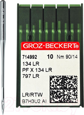 Набор игл для промышленной швейной машины Groz-Beckert 134 LR 90 GB-10 (для кожи)