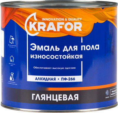 Эмаль Krafor ПФ-266 для пола (1.9кг, красно-коричневый)