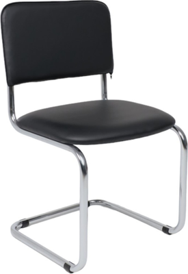 Стул офисный AksHome Славия (черный кожзам/хром)