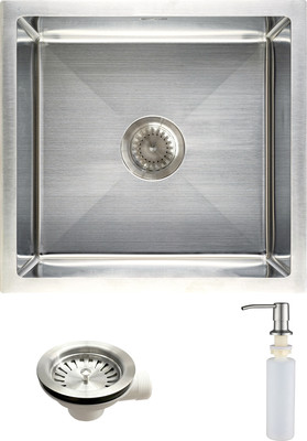 Мойка кухонная AKS Прямоугольная PVD покрытие универсальная 52x45 (сатин)